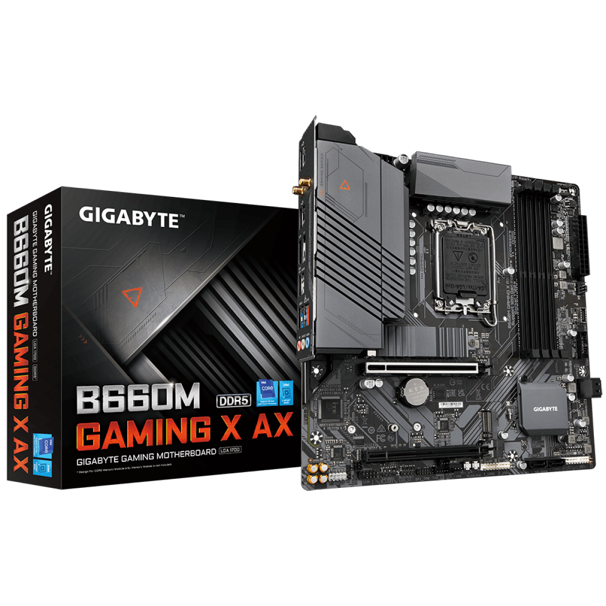Placa Mãe Gigabyte B660M Gaming X AX, Chipset B660 WIFI, Intel LGA 1700, M-ATX, DDR5