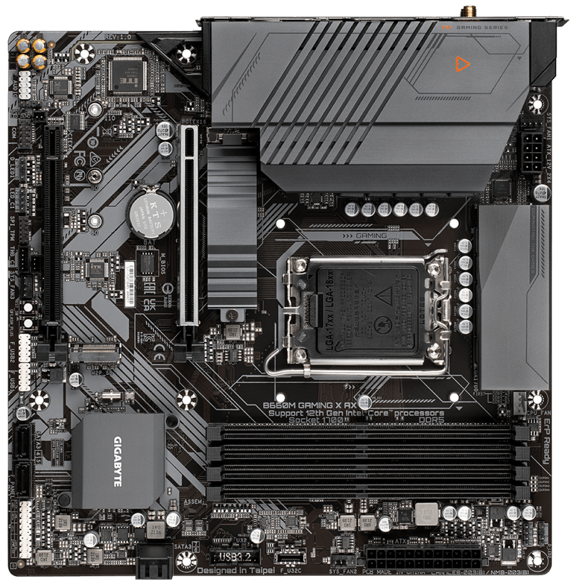 Placa Mãe Gigabyte B660M Gaming X AX, Chipset B660 WIFI, Intel LGA 1700, M-ATX, DDR5
