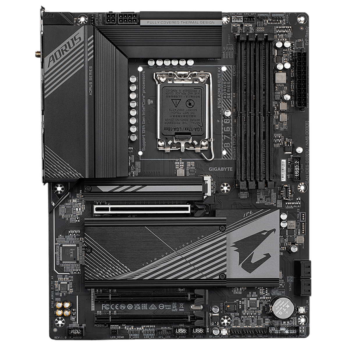 Placa Mãe Gigabyte B760 Aorus Elite AX, Chipset B760, Intel LGA 1700, ATX, DDR5