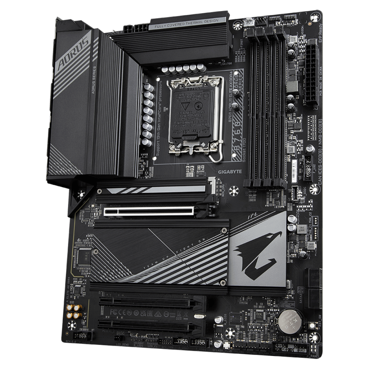 Placa Mãe Gigabyte B760 Aorus Elite AX DDR4, WiFi, Chipset B760, Intel LGA 1700, ATX, DDR4