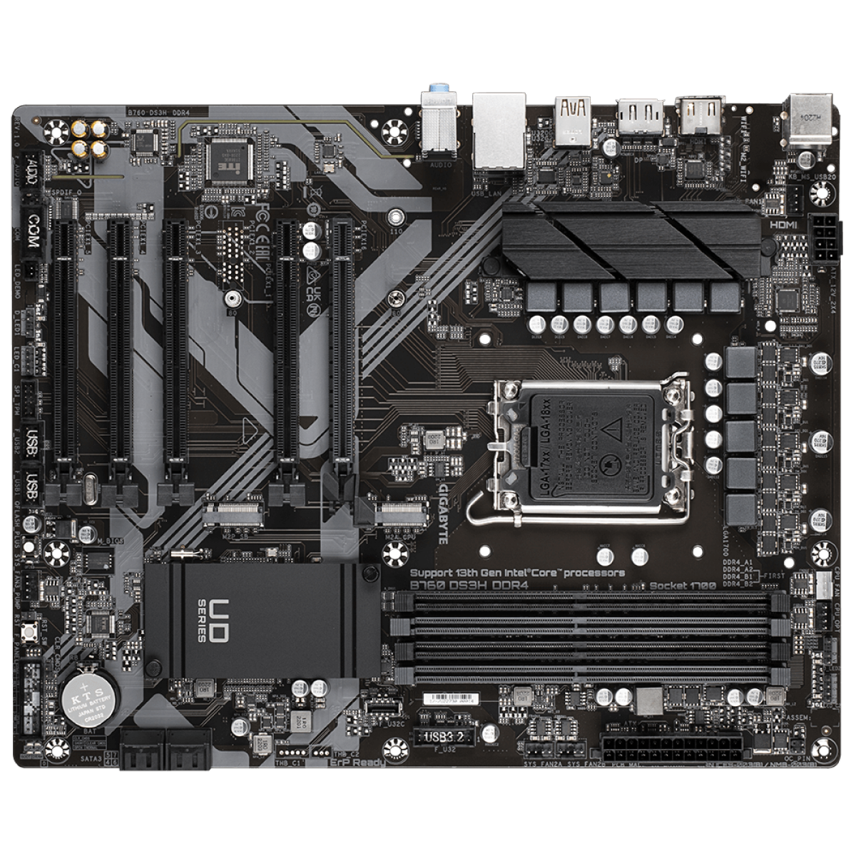 Placa Mãe Gigabyte B760 DS3H DDR4, Chipset B760, Intel LGA 1700, ATX, DDR4