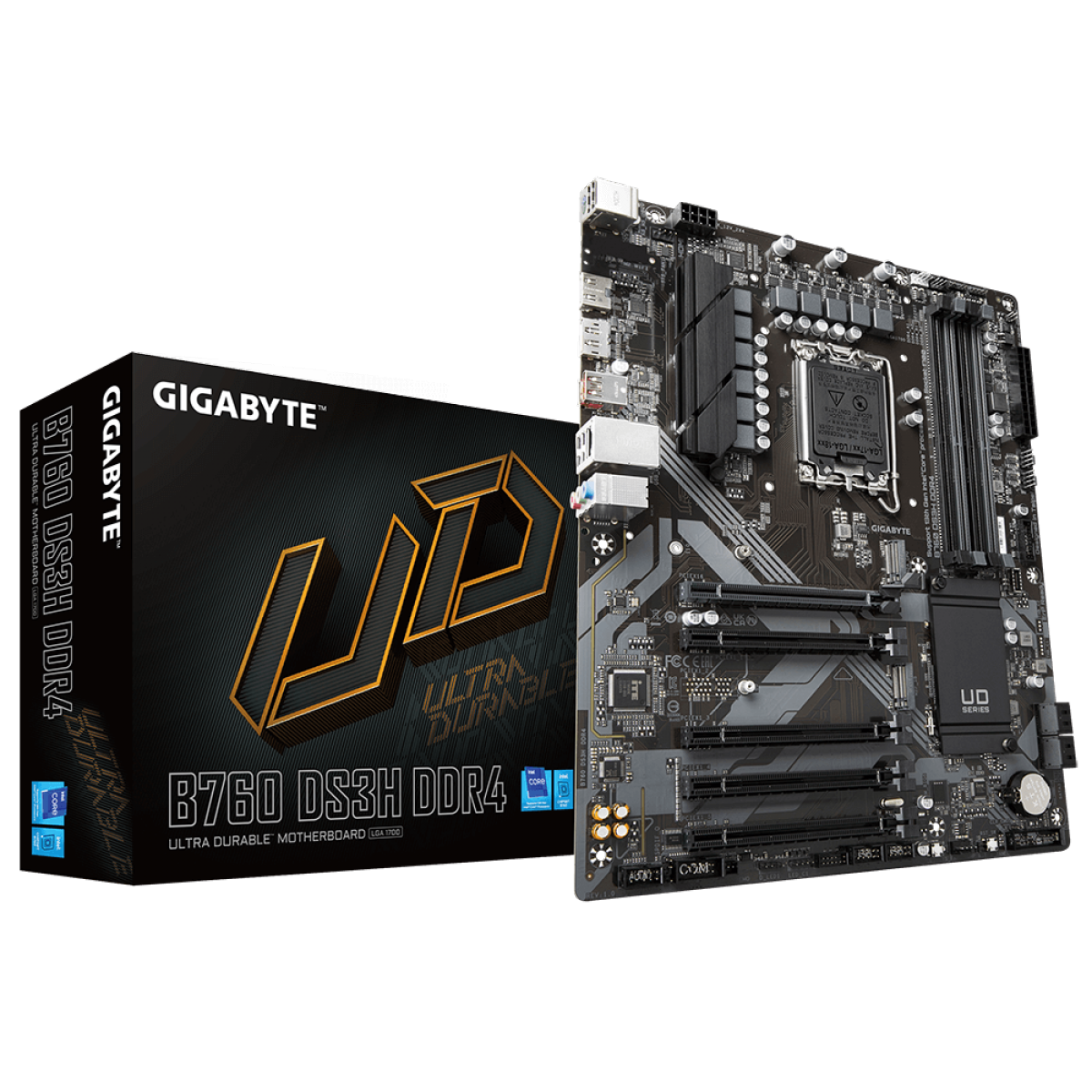 Placa Mãe Gigabyte B760 DS3H DDR4, Chipset B760, Intel LGA 1700, ATX, DDR4