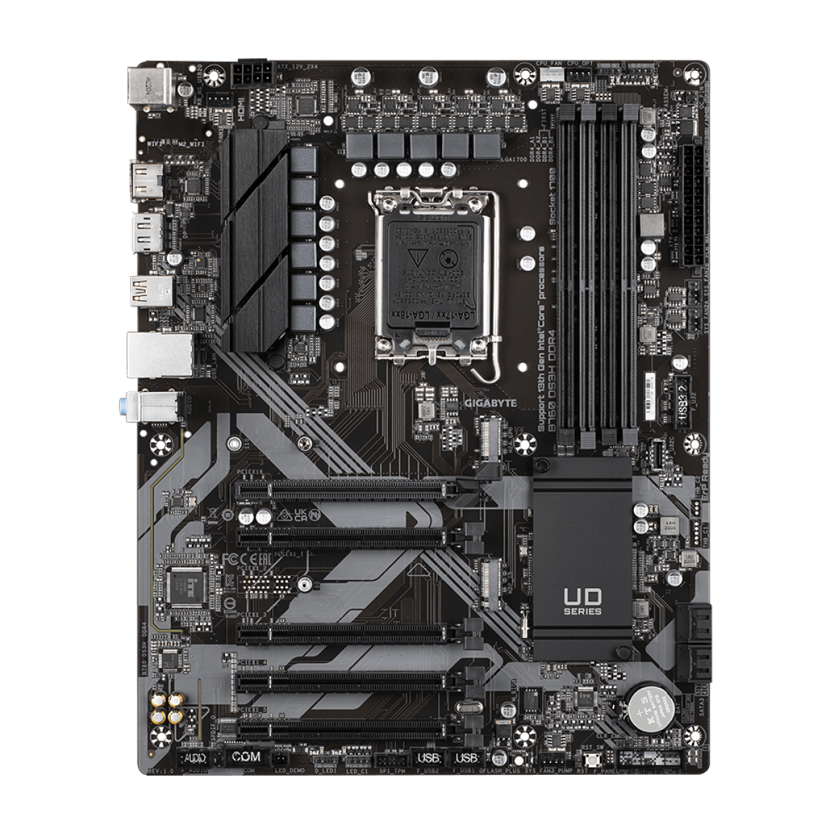 Placa Mãe Gigabyte B760 DS3H DDR4, Chipset B760, Intel LGA 1700, ATX, DDR4
