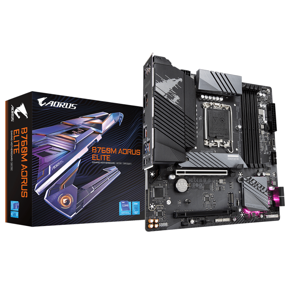 Placa Mãe Gigabyte B760M Aorus Elite, Chipset B760, Intel LGA 1700, mATX, DDR5