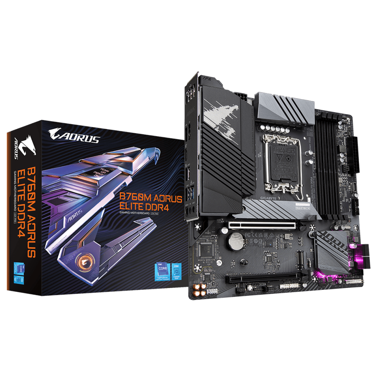 Placa Mãe Gigabyte B760M Aorus Elite DDR4, Chipset B760, Intel LGA 1700, mATX, DDR4 - OPEN BOX