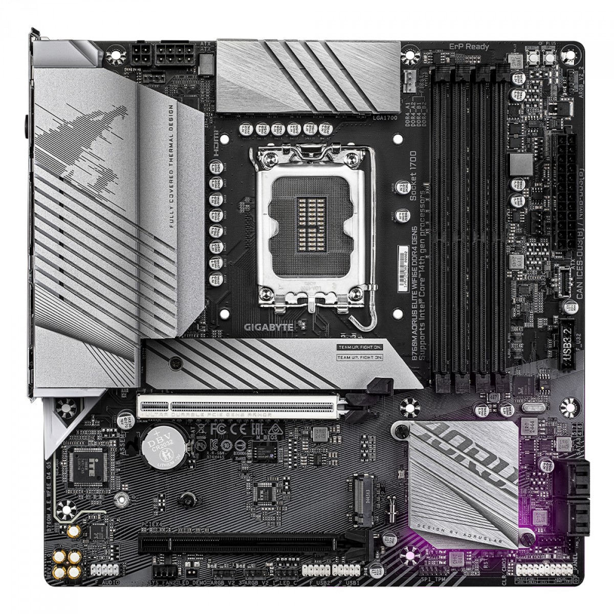 Placa Mãe Gigabyte B760M AORUS ELITE WIFI6E DDR4 GEN5, Chipset B760, Intel LGA 1700, M-ATX, DDR4