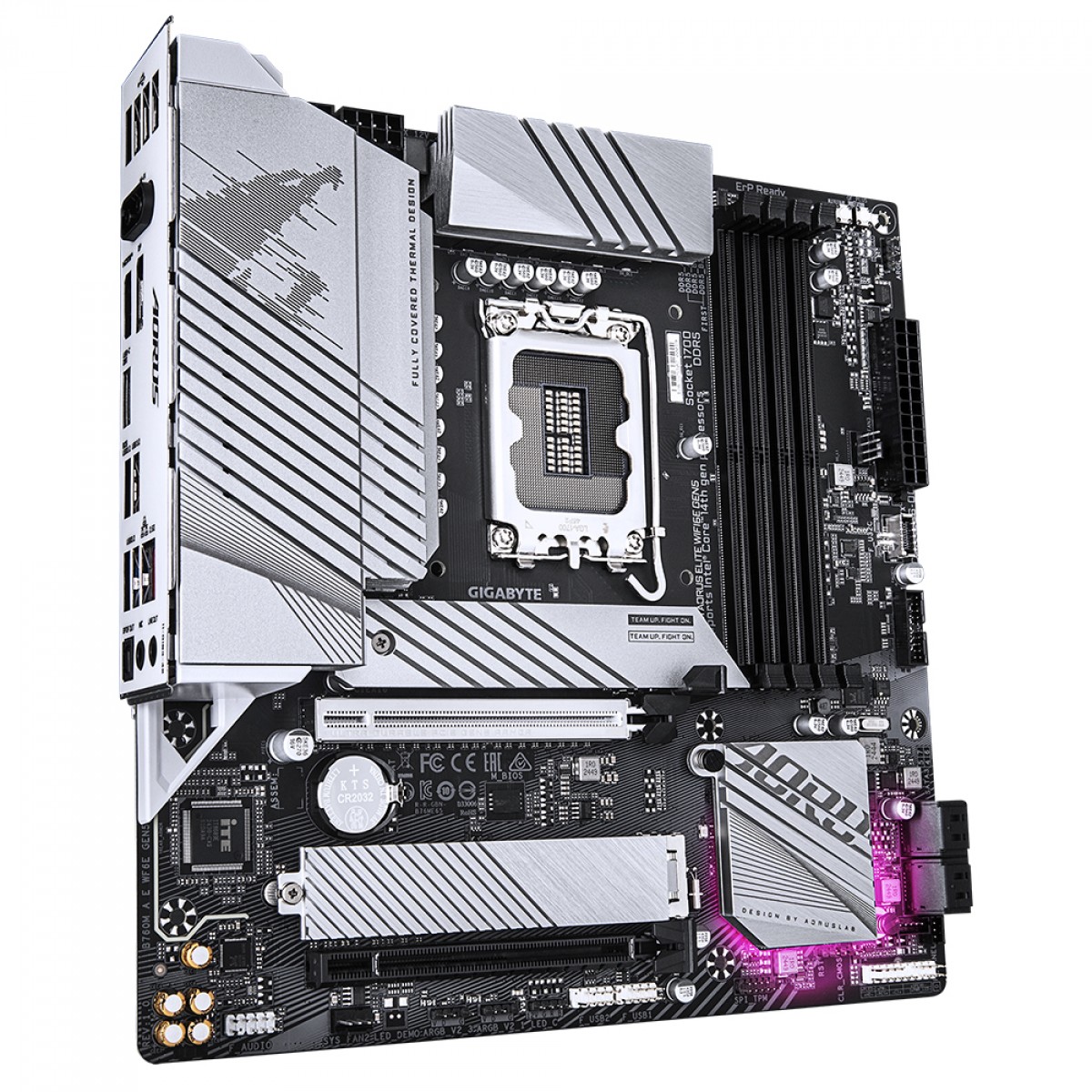 Placa Mãe Gigabyte B760M AORUS ELITE WIFI6E GEN5, Chipset B760, Intel LGA 1700, M-ATX, DDR5