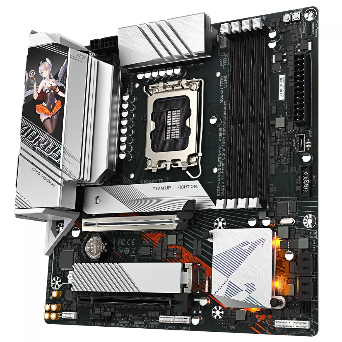 Placa Mãe Gigabyte B760M AORUS ELITE WIFI6E-P GEN5, Chipset B760, Intel LGA 1700, mATX, DDR5