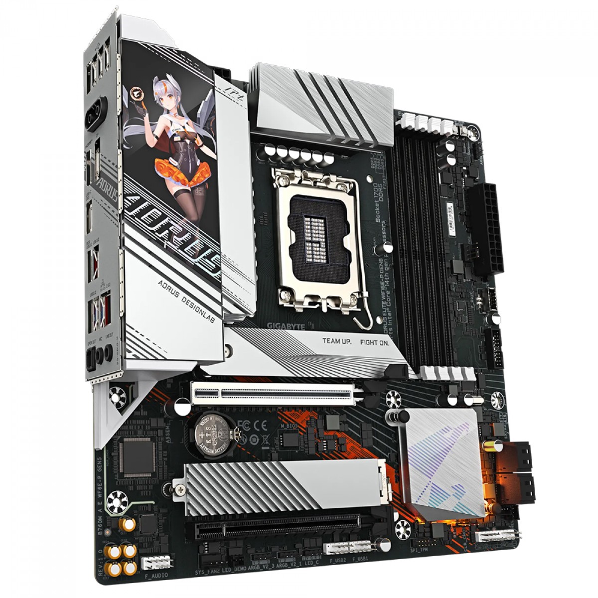 Placa Mãe Gigabyte B760M AORUS ELITE WIFI6E-P GEN5, Chipset B760, Intel LGA 1700, mATX, DDR5