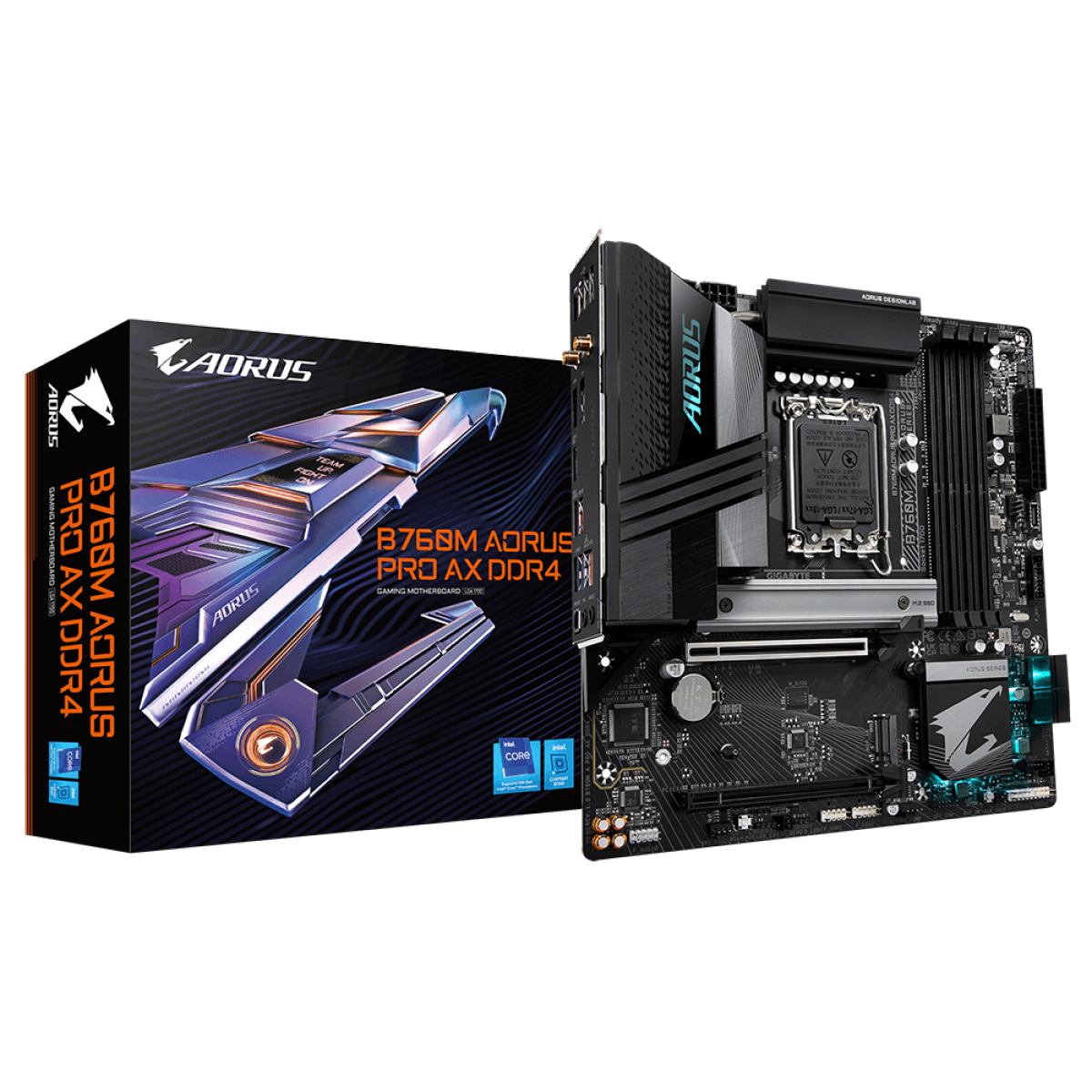 Placa Mãe Gigabyte B760M Aorus Pro AX DDR4, Chipset B760, Intel LGA 1700, mATX, DDR4