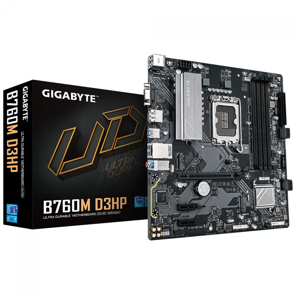 Placa Mãe Gigabyte B760M D3HP, Chipset B760, Intel LGA 1700, mATX, DDR5