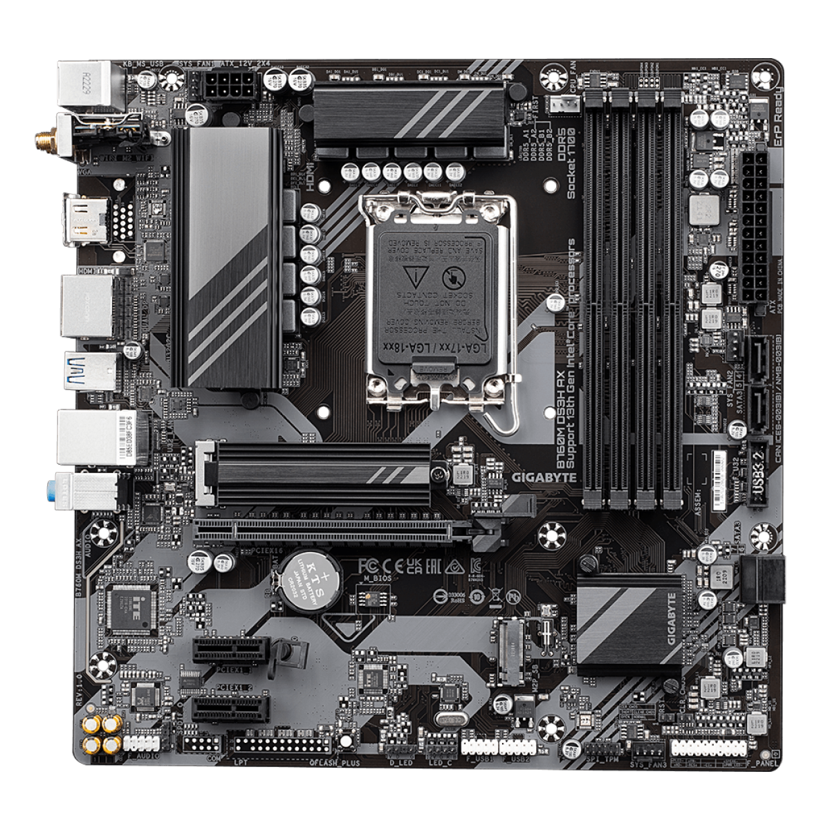 Placa Mãe Gigabyte B760M DS3H AX, Chipset B760, Intel LGA 1700, mATX, DDR5