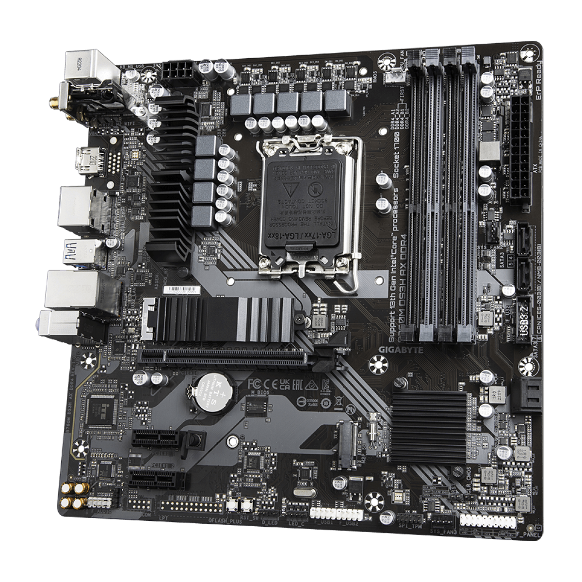 Placa Mãe Gigabyte B760M DS3H AX DDR4, Chipset B760, Intel LGA 1700, mATX, DDR4