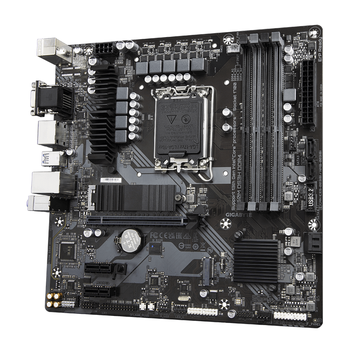 Placa Mãe Gigabyte B760M DS3H DDR4, Chipset B760, Intel LGA 1700, mATX, DDR4 - Open Box