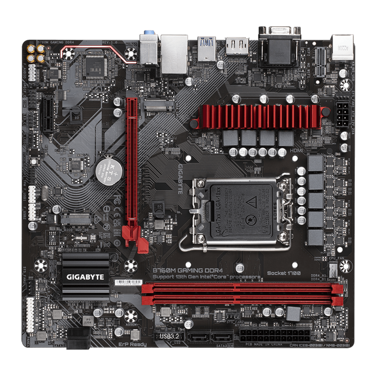 Placa Mãe Gigabyte B760M Gaming DDR4, Chipset B760, Intel LGA 1700, MATX, DDR4