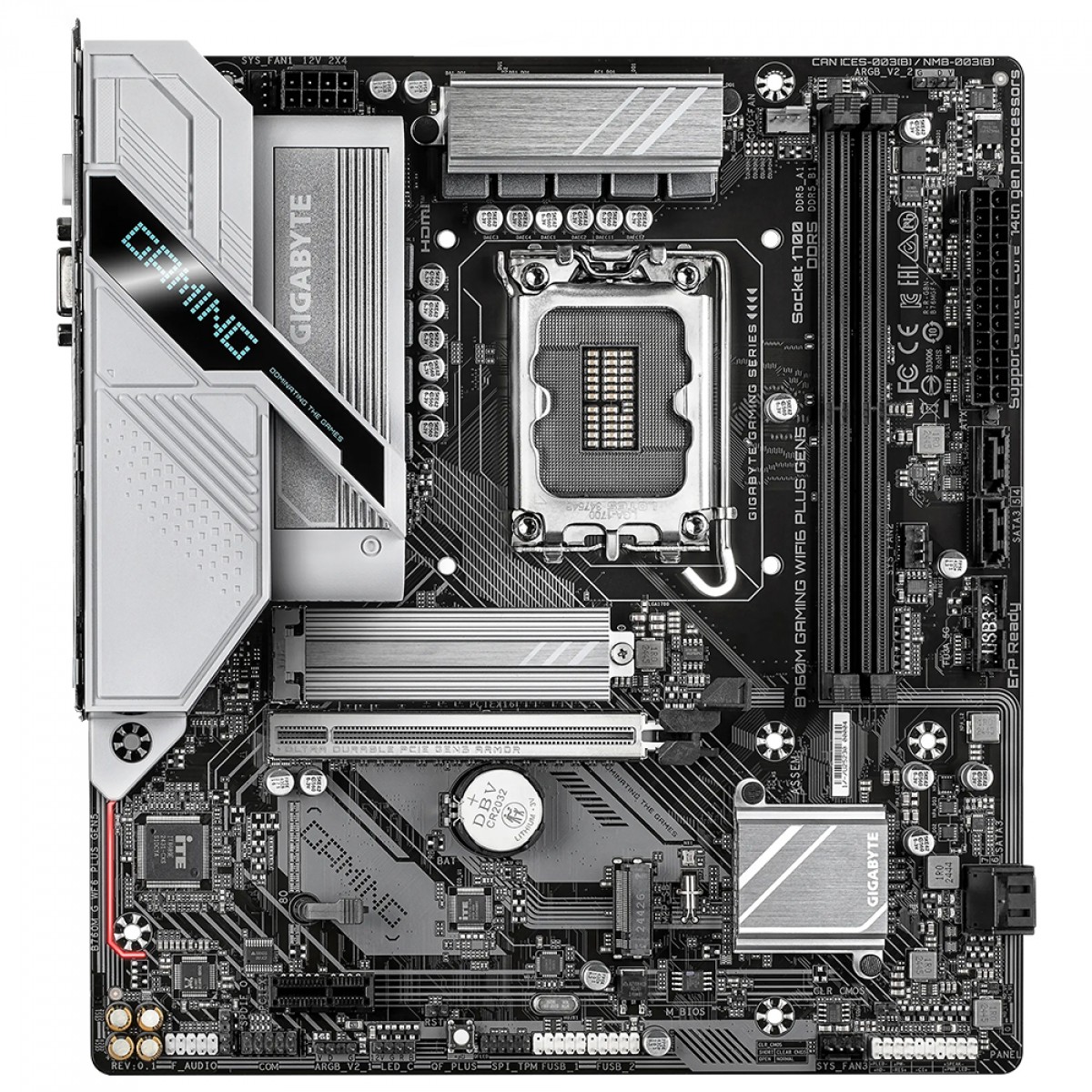 Placa Mãe Gigabyte B760M Gaming WIFI Plus GEN5, Chipset B760, Intel LGA 1700, mATX, DDR5