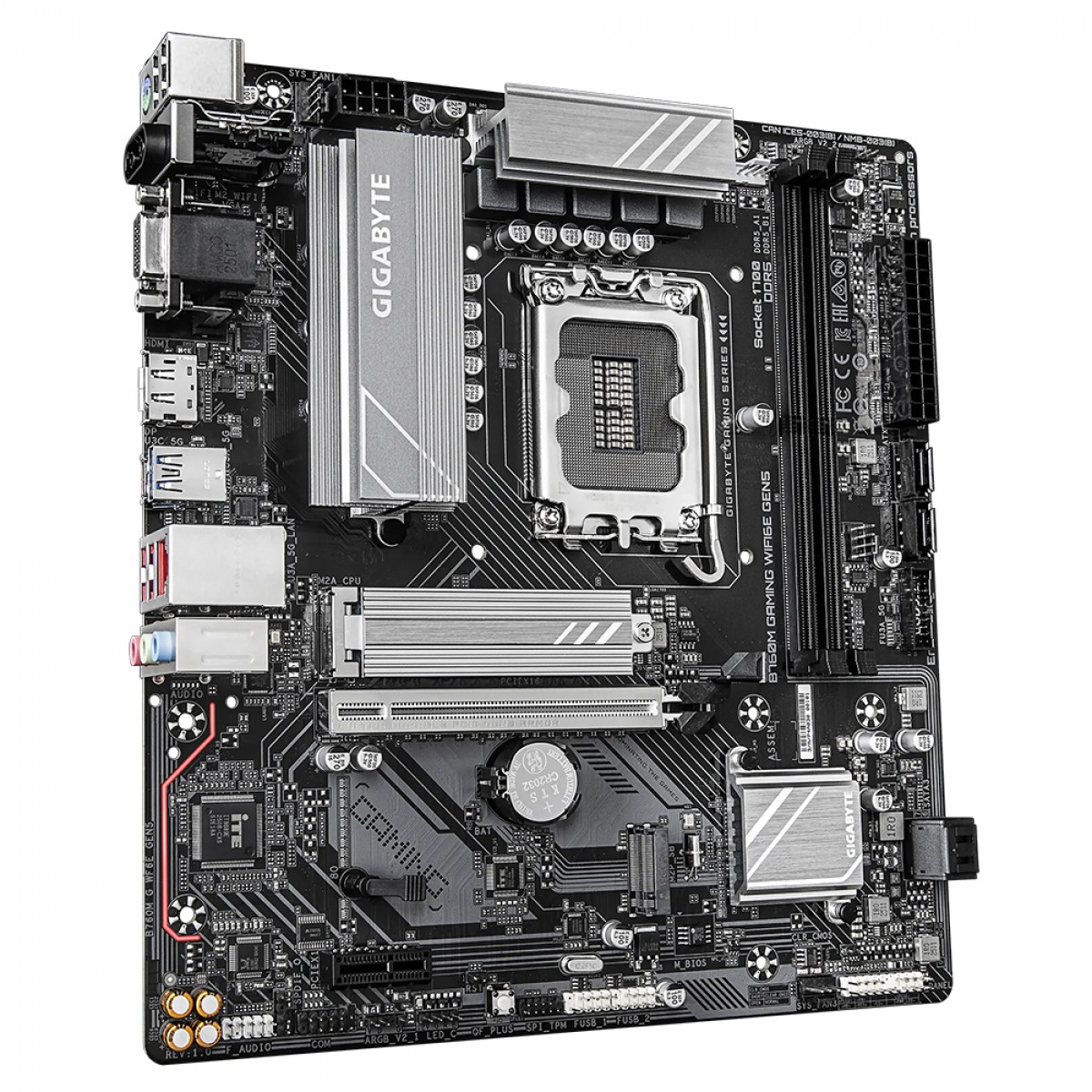 Placa Mãe Gigabyte B760M Gaming WIFI6E GEN5, Chipset B760, Intel LGA 1700, mATX, DDR5
