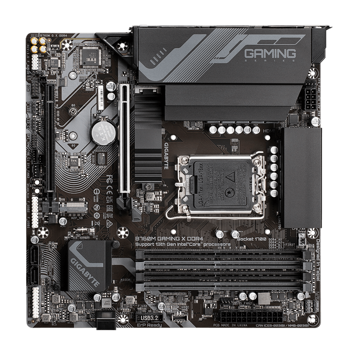 Placa Mãe Gigabyte B760M Gaming X DDR4, Chipset B760, Intel LGA 1700, MATX, DDR4 - Open Box
