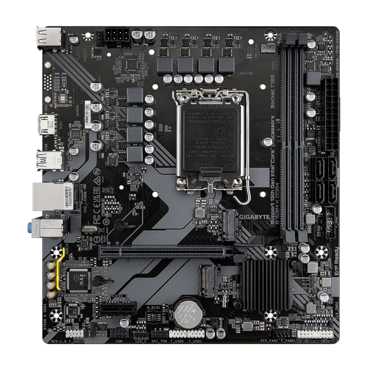 Placa Mãe Gigabyte B760M K DDR4, Chipset B760, Intel LGA 1700, mATX, DDR4 - Open Box