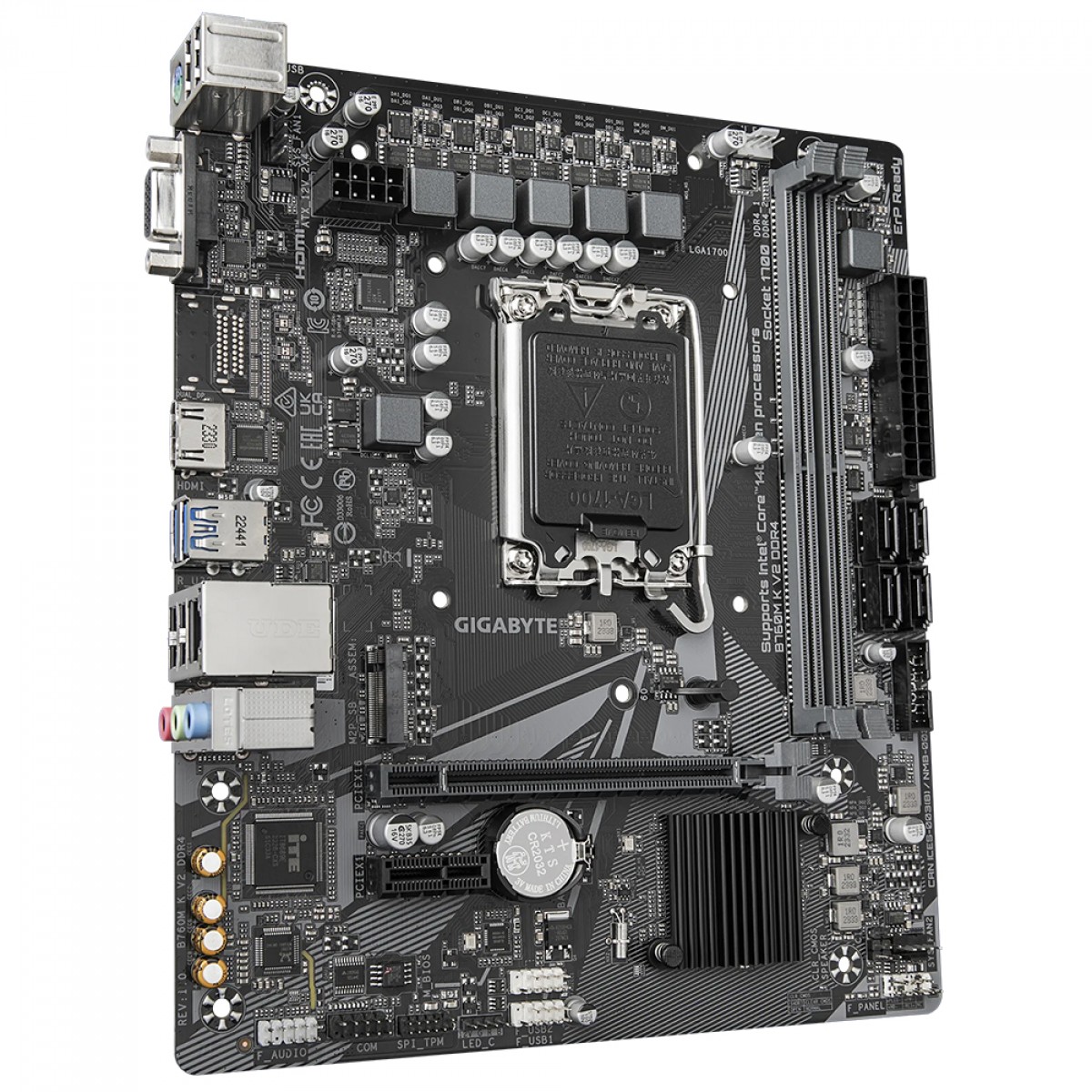 Placa Mãe Gigabyte B760M K V2 DDR4, Chipset B760, Intel LGA 1700, mATX, DDR4