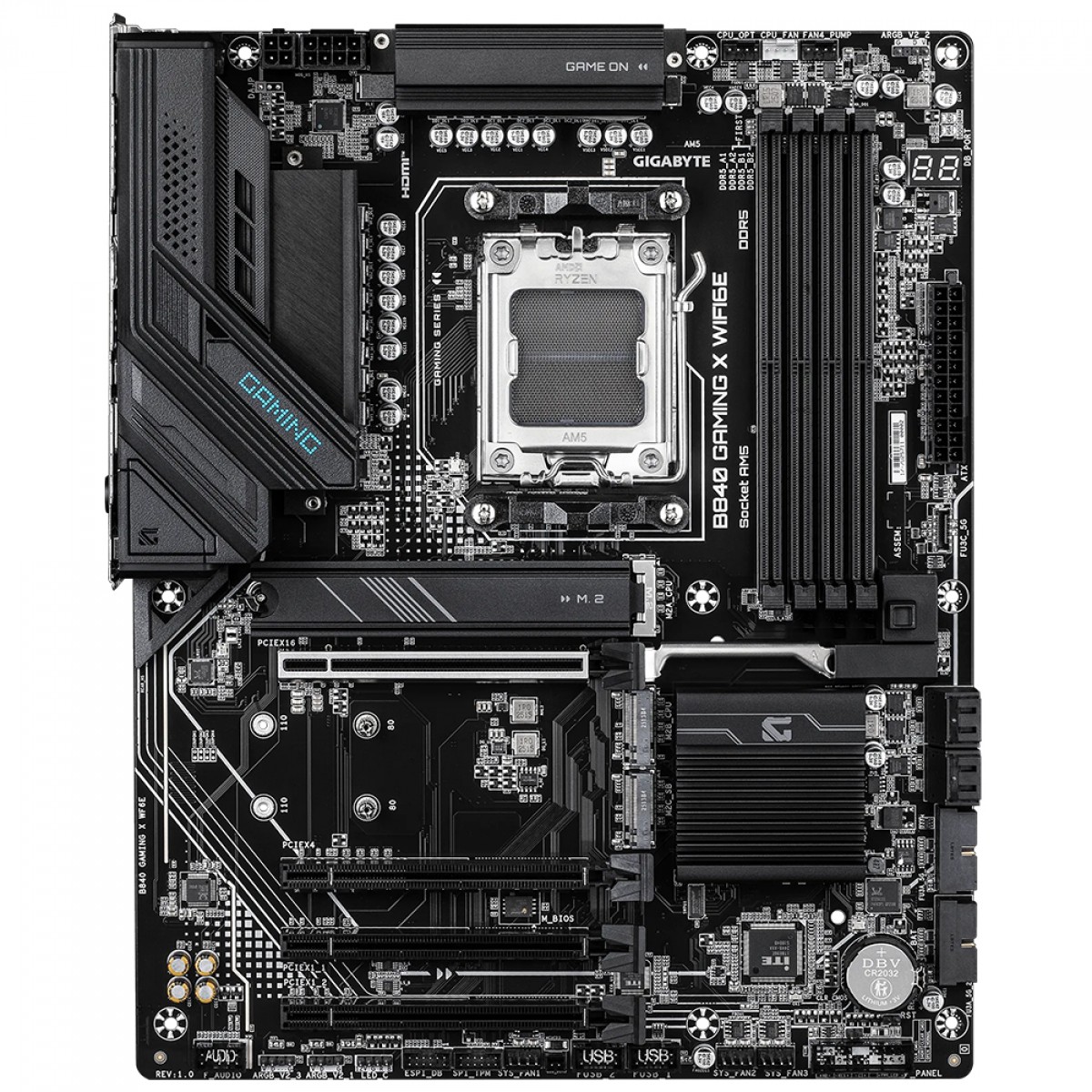 Placa Mãe Gigabyte B840 Gaming X WIFI6E, Chipset B840, AMD AM5, ATX, DDR5