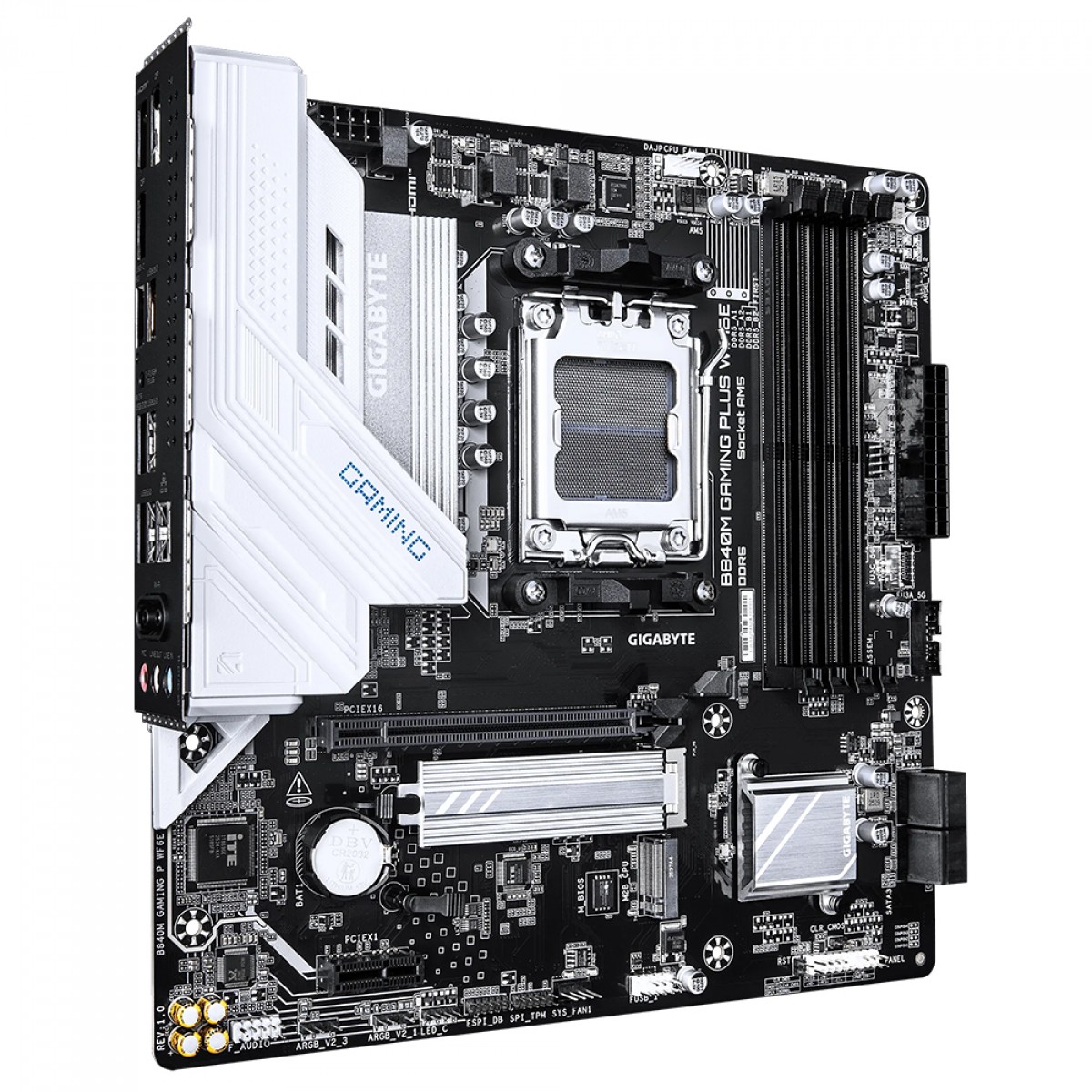 Placa Mãe Gigabyte B840M Gaming Plus WIFI6E, Chipset B840, AMD AM5, mATX, DDR5