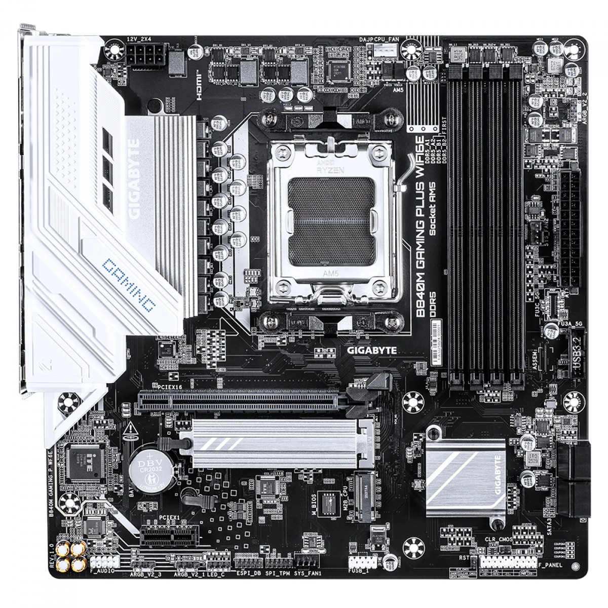Placa Mãe Gigabyte B840M Gaming Plus WIFI6E, Chipset B840, AMD AM5, mATX, DDR5