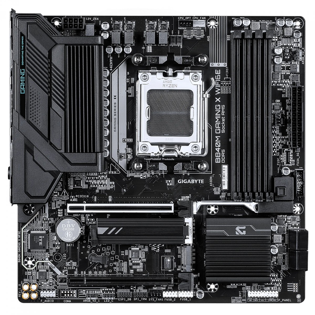 Placa Mãe Gigabyte B840M Gaming X WIFI6E, Chipset B840, AMD AM5, mATX, DDR5
