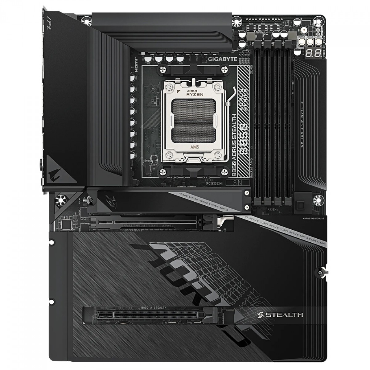 Placa Mãe Gigabyte B850 Aorus Stealth, Chipset B850, AMD AM5, ATX, WiFi, DDR5