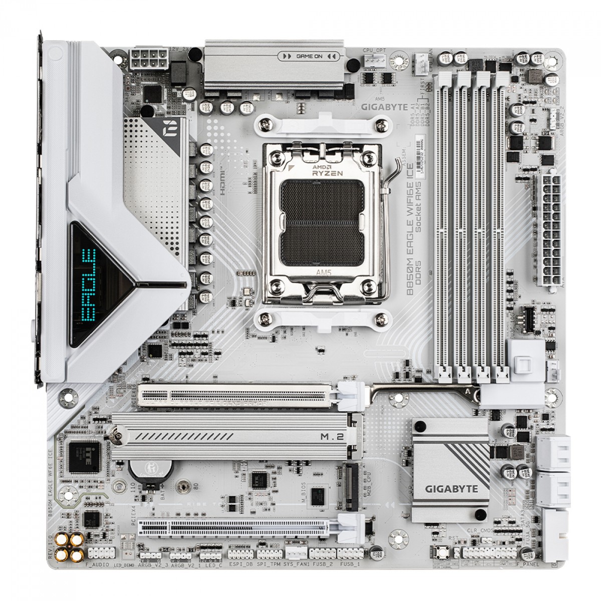 Placa Mãe Gigabyte B850M EAGLE WIFI6E ICE, Chipset B850, AMD AM5, M-ATX, DDR5