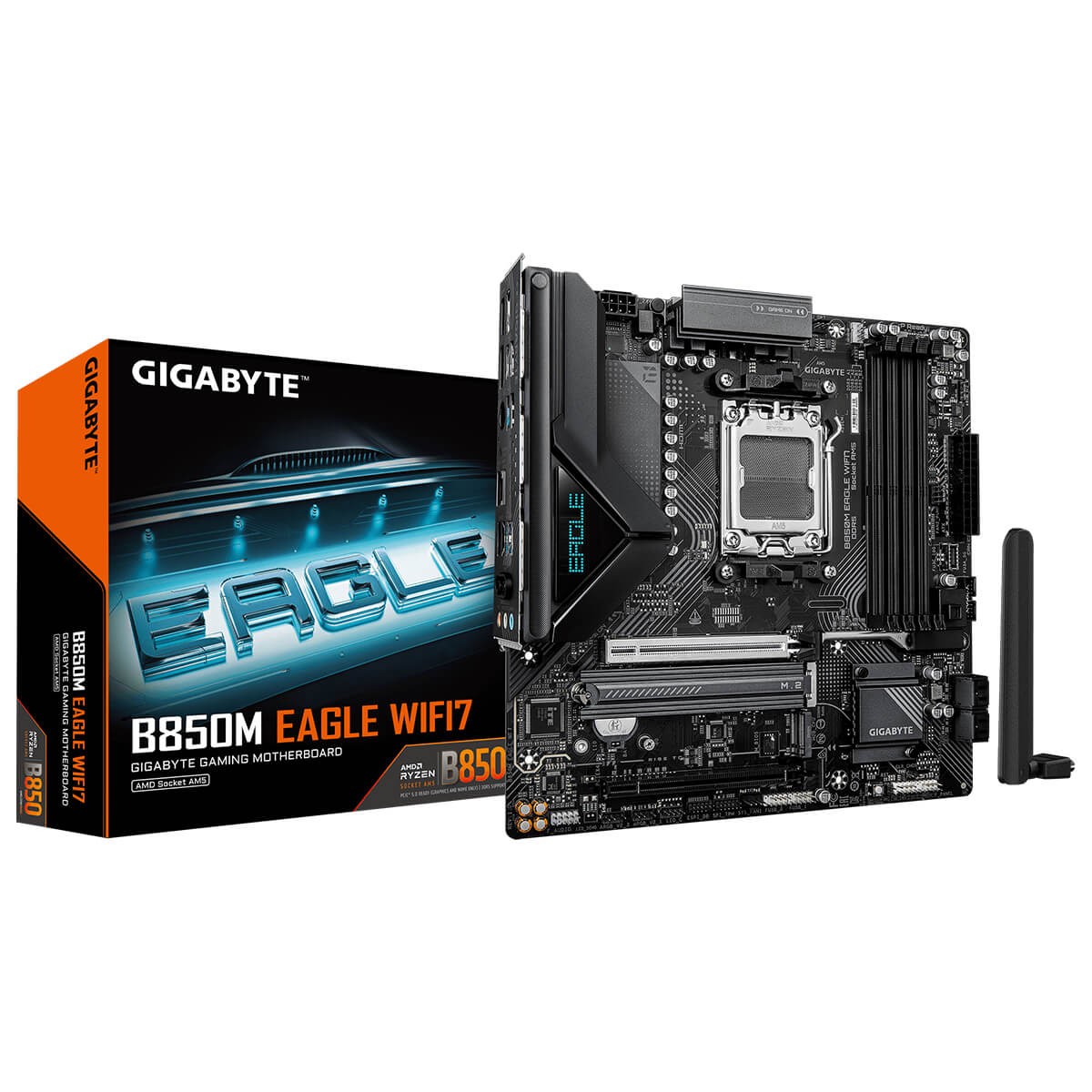 Placa Mãe Gigabyte B850M EAGLE WIFI7, Chipset B850, AMD AM5, M-ATX, DDR5