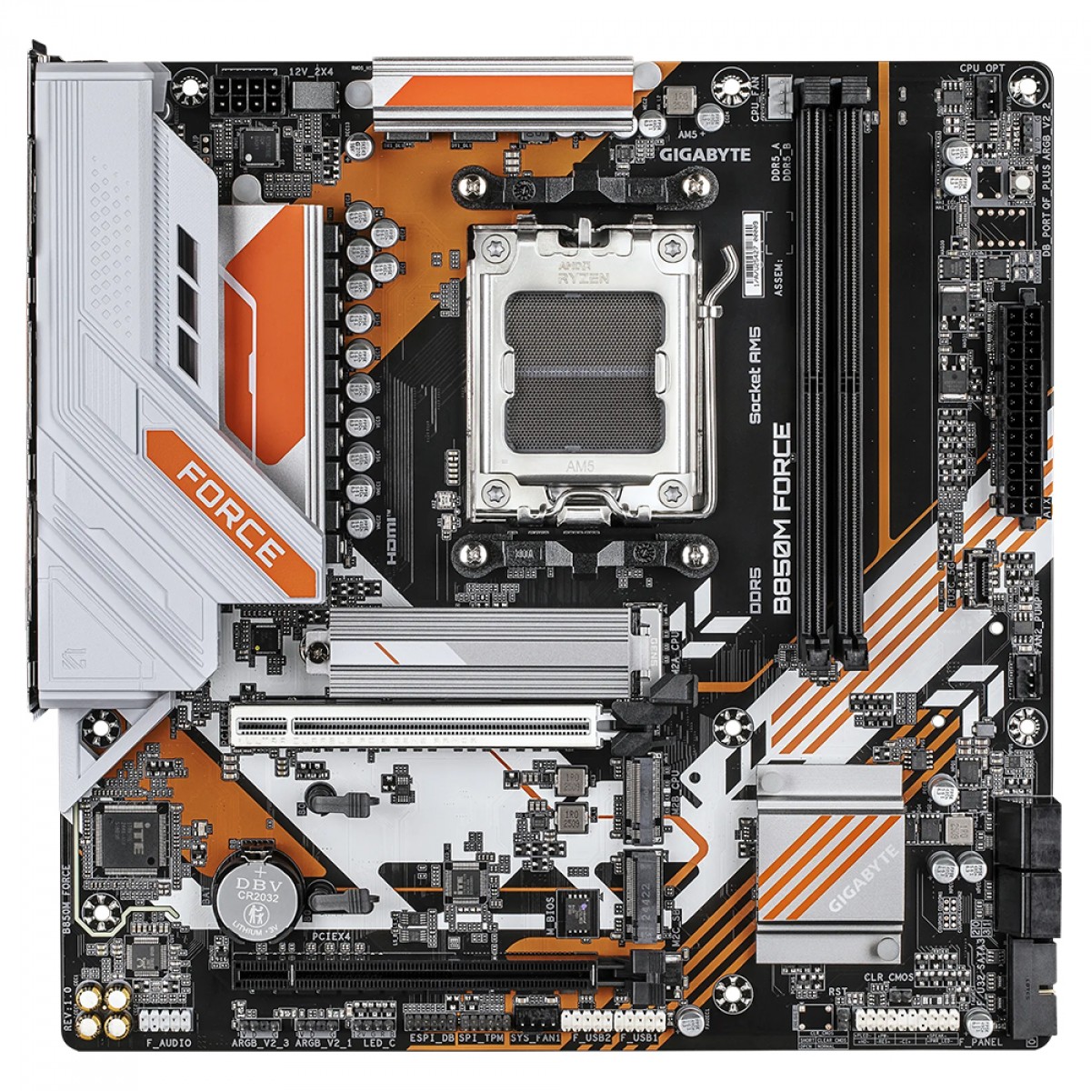 Placa Mãe Gigabyte B850M FORCE, Chipset B850, AMD AM5, mATX, DDR5