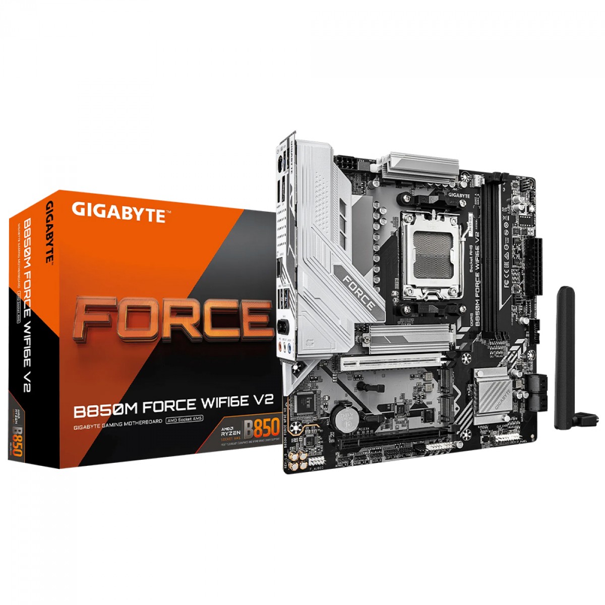 マザーボード GIGABYTE B850M FORCE WIFI6 V2 Placa-Mãe Gigabyte B850M FORCE WIFI6E V2 AM5 DDR5 | Terabyte
