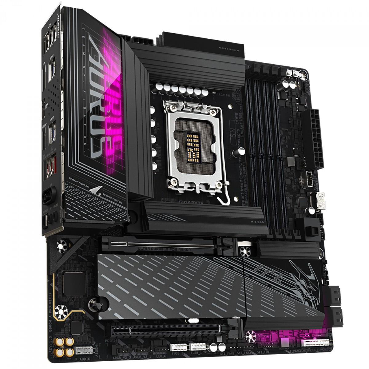 Placa Mãe Gigabyte B860M Aorus Pro WiFi7, Chipset B860, Intel LGA 1851, mATX, DDR5 - Open Box