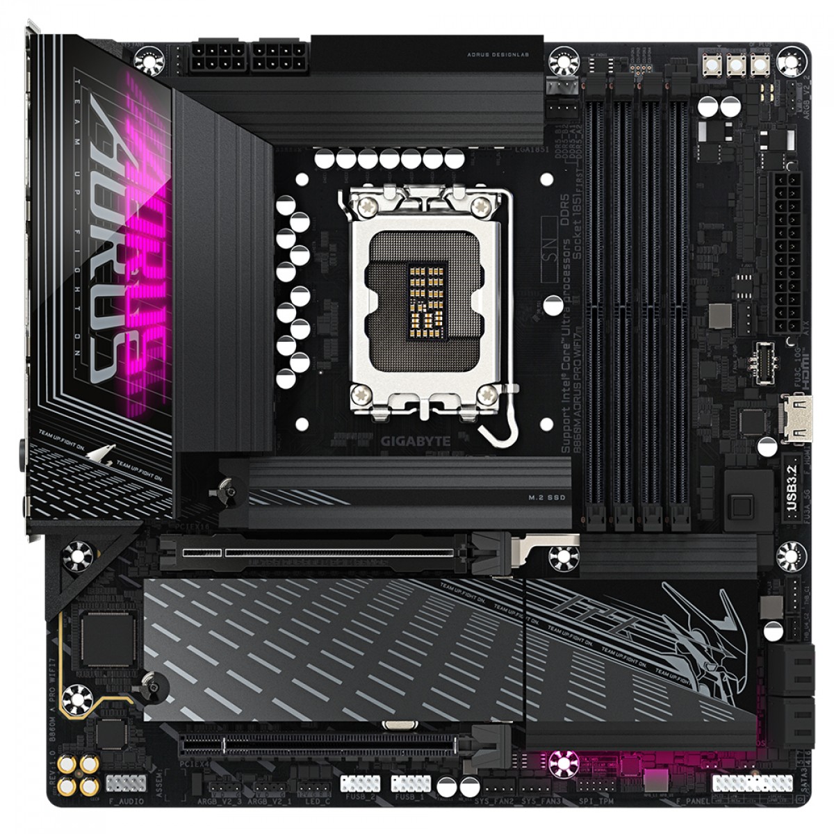 Placa Mãe Gigabyte B860M Aorus Pro WiFi7, Chipset B860, Intel LGA 1851, mATX, DDR5 - Open Box