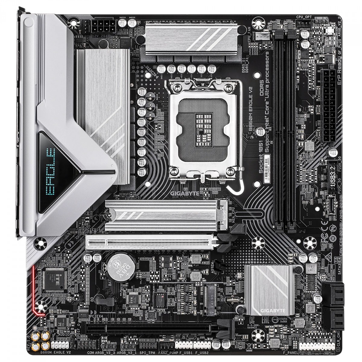 Placa Mãe Gigabyte B860M EAGLE V2, Chipset B860, Intel LGA 1851, mATX, DDR5
