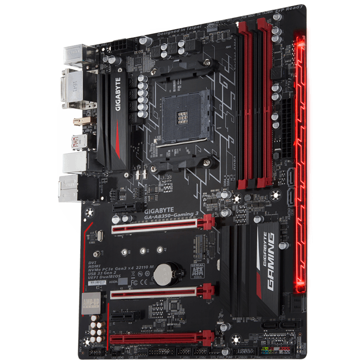 Placa Mãe Gigabyte GA-AB350-GAMING 3, Chipset B350, AMD AM4, ATX, DDR4