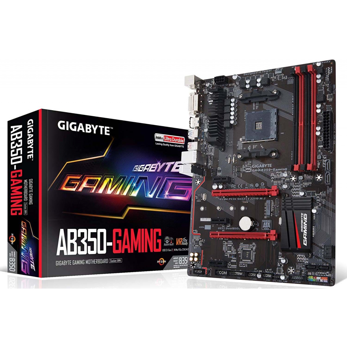 Placa Mãe Gigabyte GA-AB350-GAMING, Chipset B350, AMD AM4, ATX, DDR4