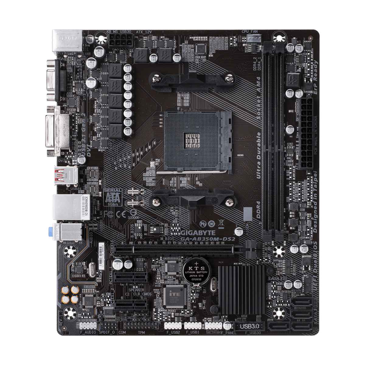 Placa Mãe Gigabyte GA-AB350M-DS2, Chipset B350, AMD AM4, mATX, DDR4
