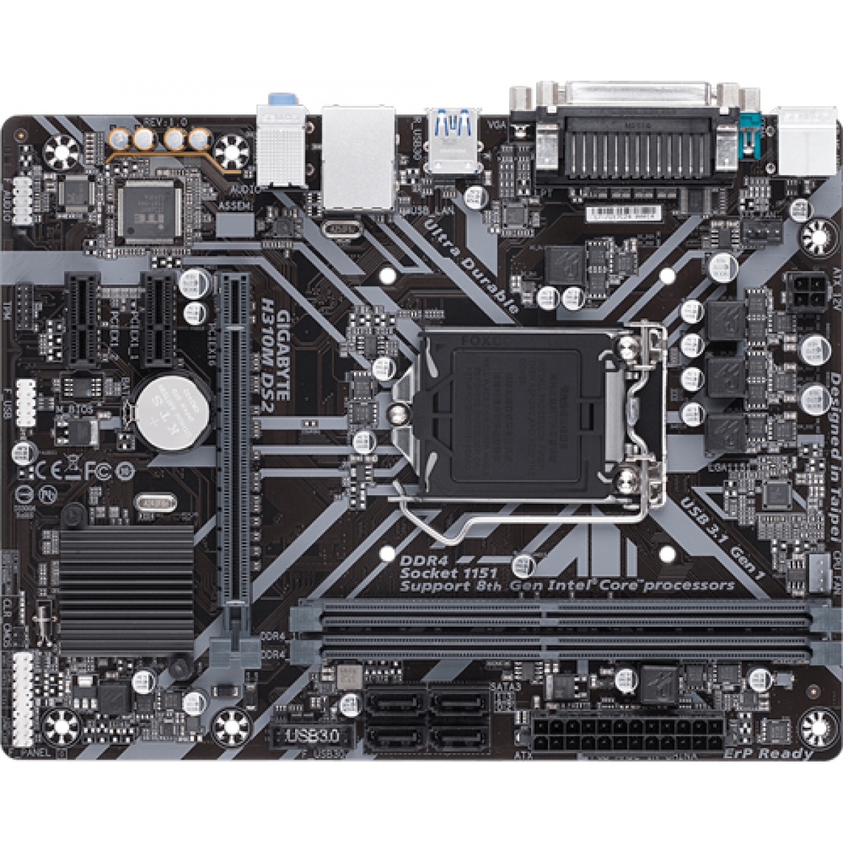 PLACA MÃE Gigabyte H310M-DS2, Chipset H310, Intel LGA 1151, mATX, DDR4
