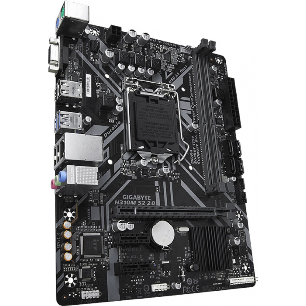 Placa Mãe Gigabyte H310M S2 2.0, Chipset H310, Intel LGA 1151, mATX, DDR4