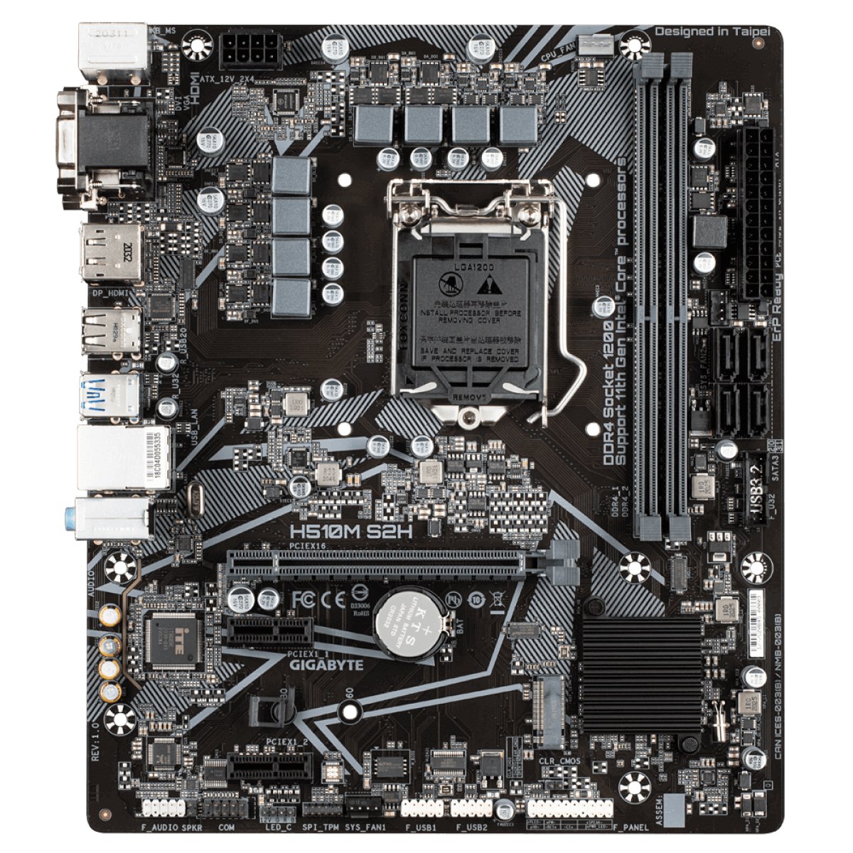 Placa Mãe Gigabyte H510M S2H, Chipset H510, Intel LGA 1200, mATX, DDR4