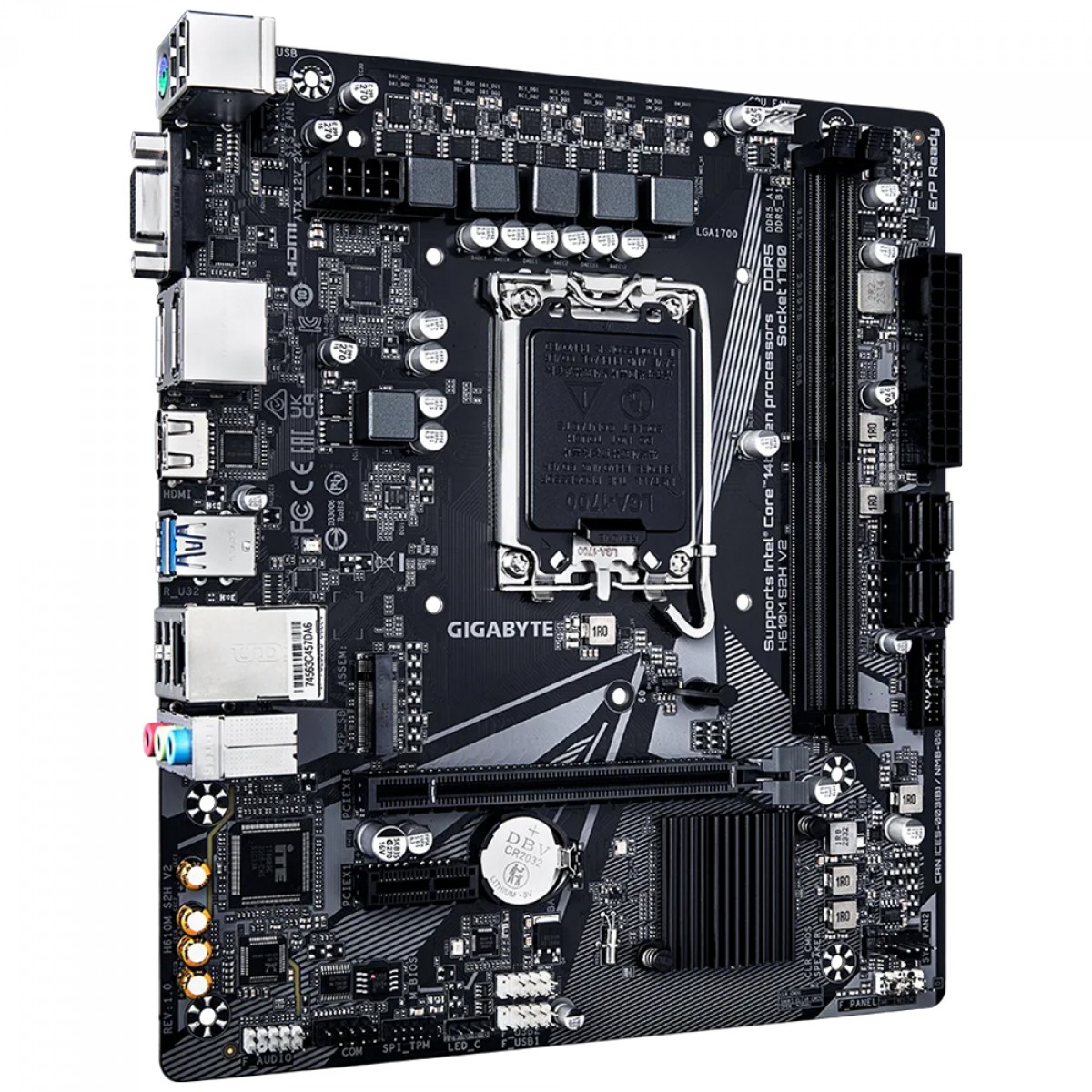 Placa Mãe Gigabyte H610M S2H V2, Chipset H610, Intel LGA 1700, mATX, DDR5