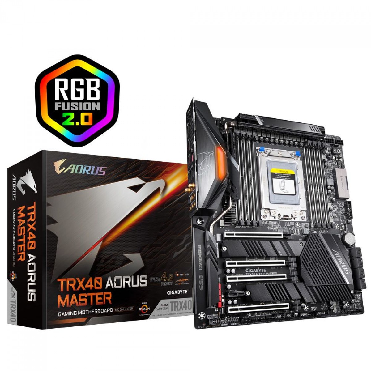 Placa Mãe Gigabyte TRX40 Aorus Master, Chipset TRX40, AMD TRX4, E-ATX , DDR4