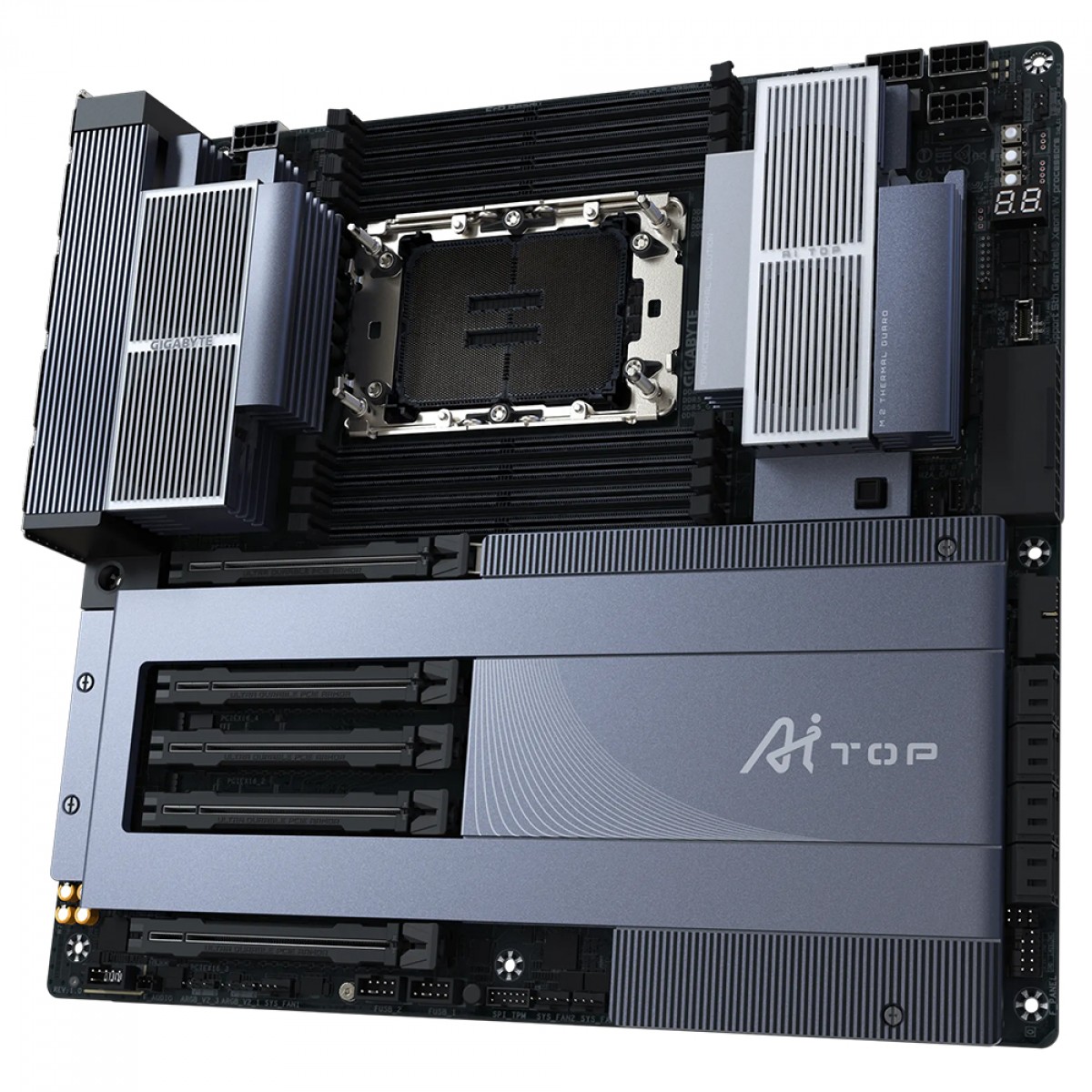 Placa Mãe Gigabyte W790 AI TOP, WiFi 7, Chipset W790, Intel LGA4677, E-ATX, DDR5