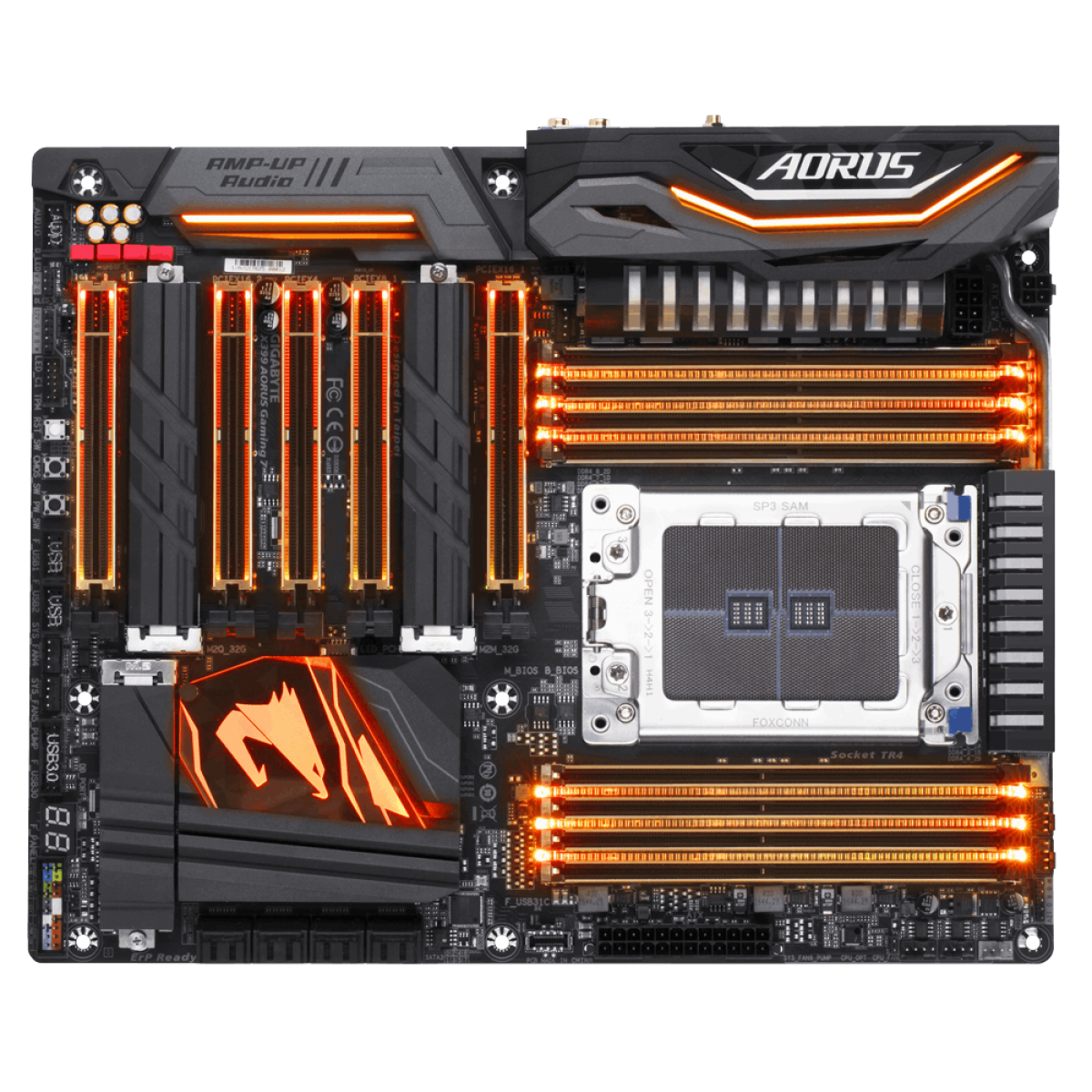 Placa Mãe Gigabyte X399 AORUS Gaming 7, Chipset X399, AMD TR4, ATX, DDR4