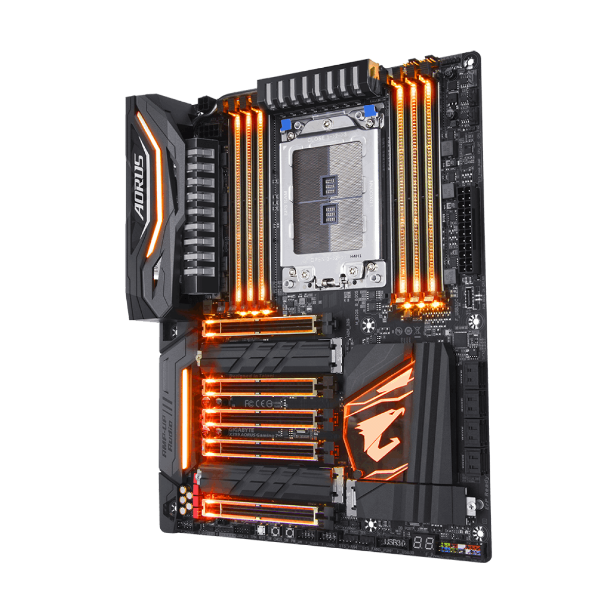 Placa Mãe Gigabyte X399 AORUS Gaming 7, Chipset X399, AMD TR4, ATX, DDR4