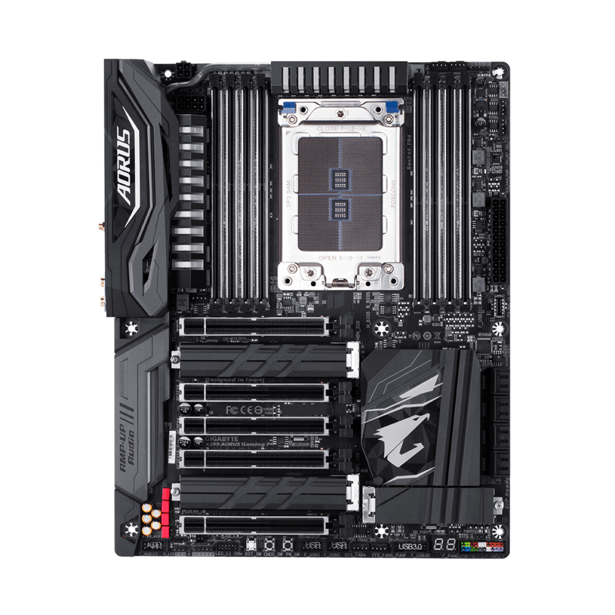 Placa Mãe Gigabyte X399 AORUS Gaming 7, Chipset X399, AMD TR4, ATX, DDR4