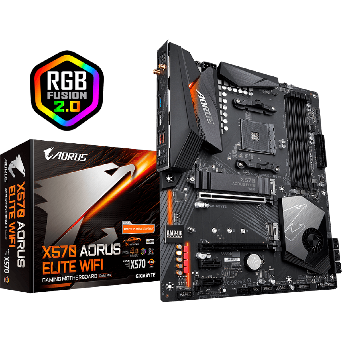 Placa Mãe Gigabyte X570 Aorus Elite WI-FI, Chipset X570, AMD AM4, ATX, DDR4
