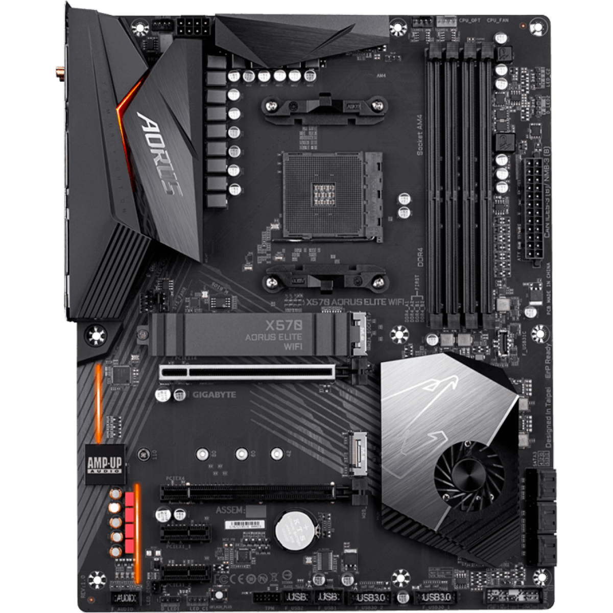 Placa Mãe Gigabyte X570 Aorus Elite WI-FI, Chipset X570, AMD AM4, ATX, DDR4